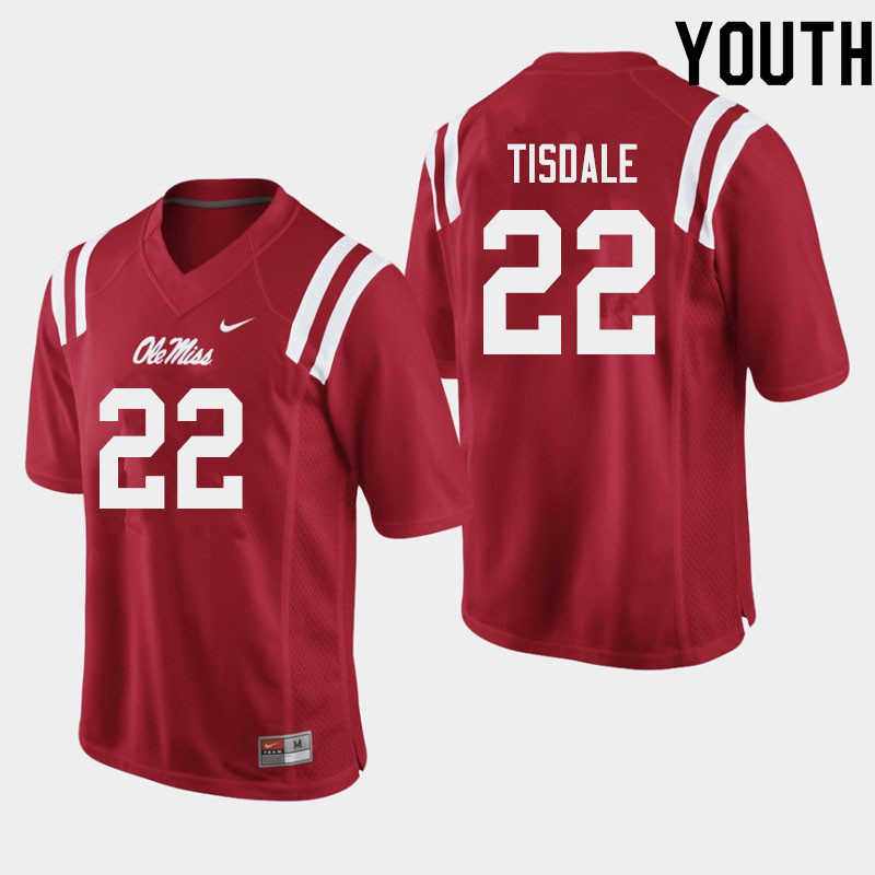 Youth #22 Tariqious Tisdale Ole Miss Rebels College Football Jerseys Sale-Red